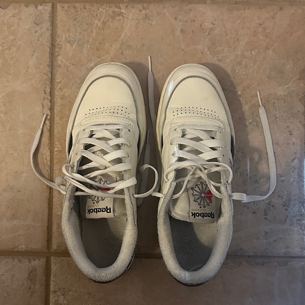 Reebok Classic White and Black Sneakers